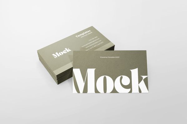 Minimal Stacked Business Card Mockup