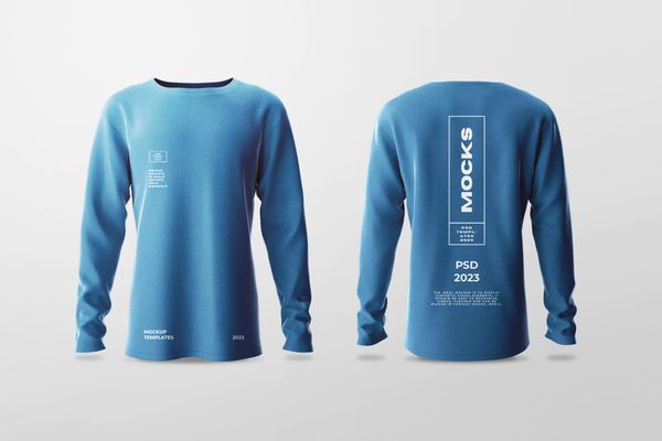 Front and Back Men Sweater Mockup