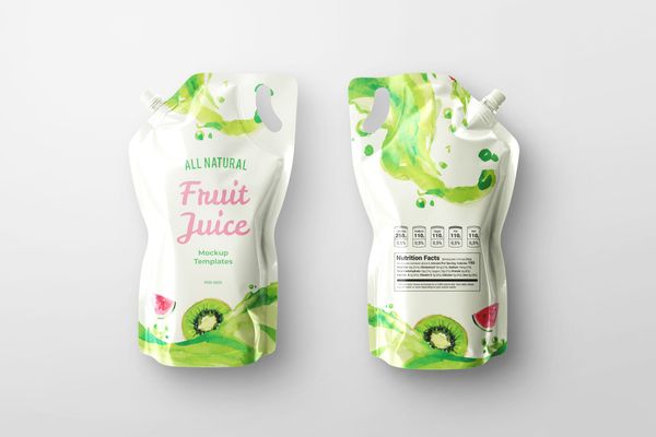 Front and Back Spout Bag Mockup