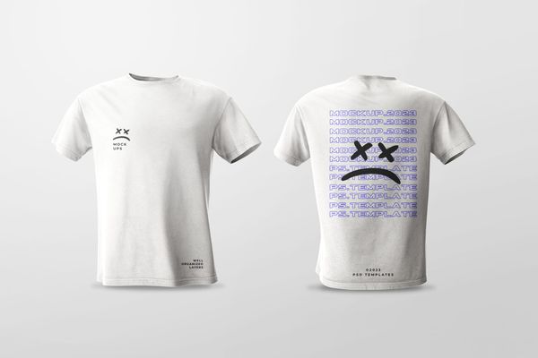 Front and Back Streetwear T-Shirt Mockup