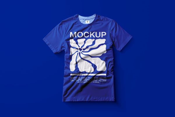 Simple Blue T-Shirt Mockup