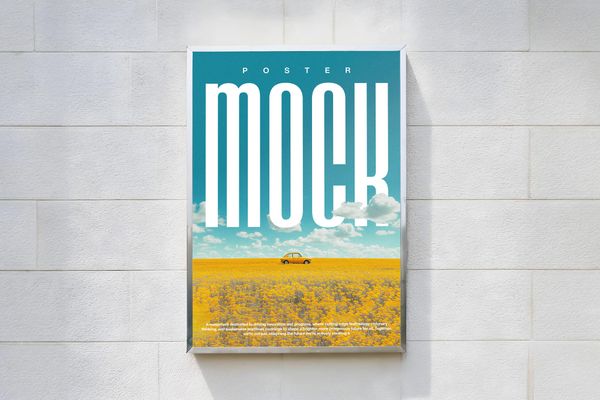 Steel Frame Street Wall Poster Mockup