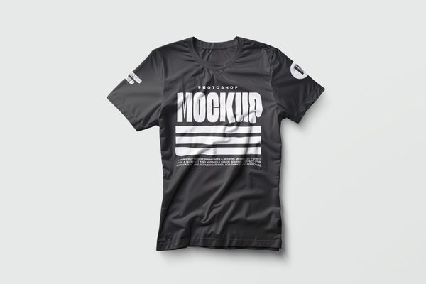 Black Men Glued T-Shirt Mockup