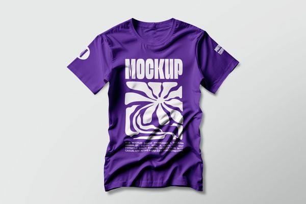 Purple Glued T-Shirt Mockup