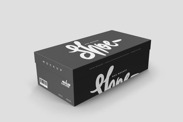 Black Shoe Box Mockup