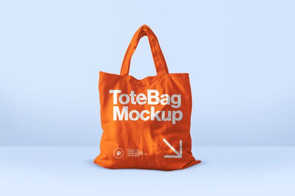 Branding Orange Tote Bag Mockup