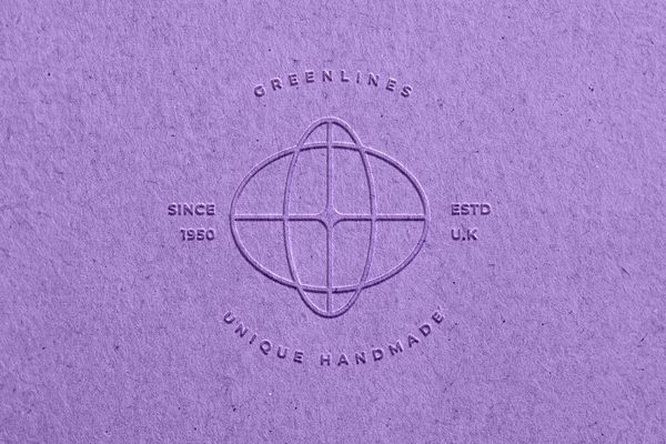 Debossed Purple Logo Mockup