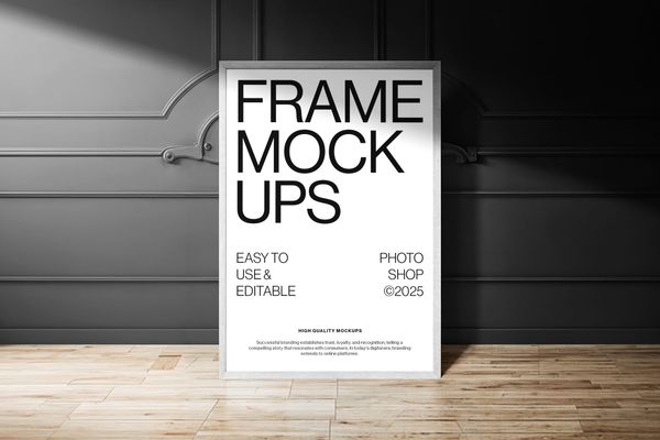 Frame Mockup on Interior Wall Background