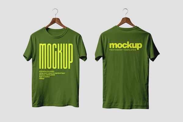 Hanging Green T-Shirt Mockup