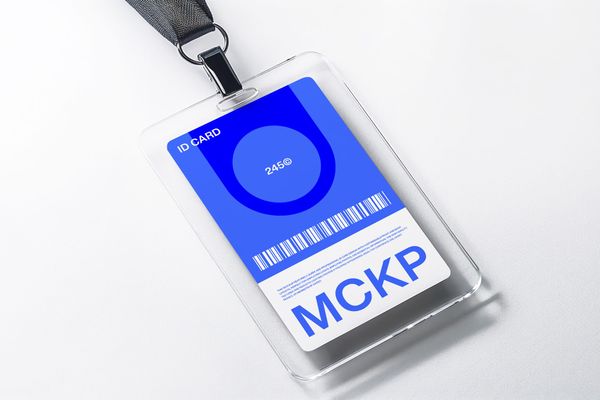 Transparent Holder ID Card Mockup