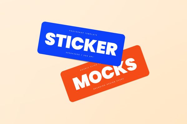 Rectangle Sticker Mockups