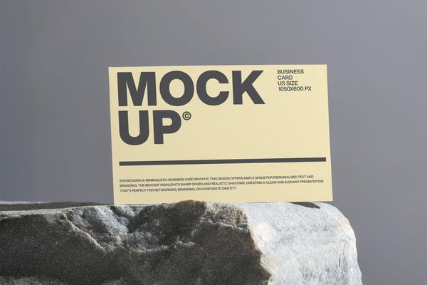 Standing Business Card Mockup On Stone
