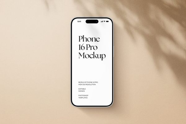 iPhone 16 Pro Mockup With Brown Background