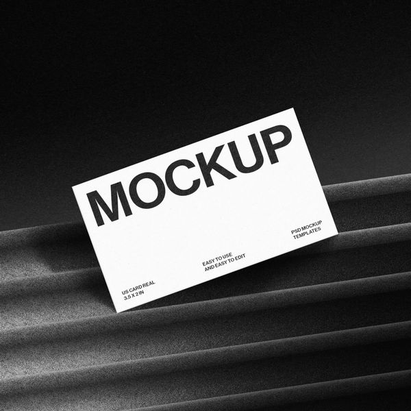 Minimal Square Business Card Mockup