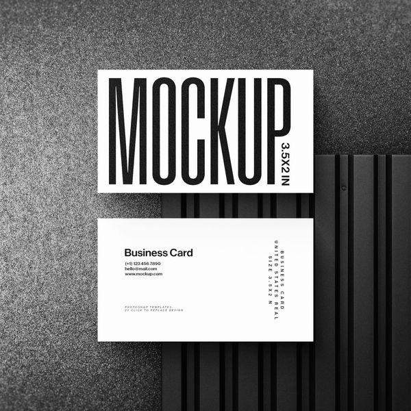 Minimalist Square Business Card Mockup
