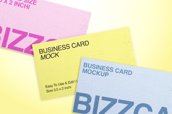 Business Card Mockup On Gradient Background