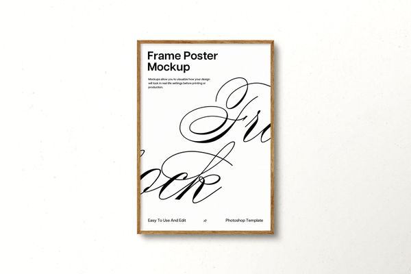 Frame Poster Mockup with Clean Background