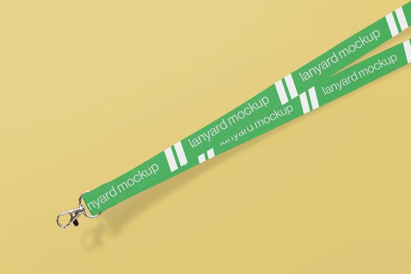 Flat Lay Lanyard Mockup Customizable Colors