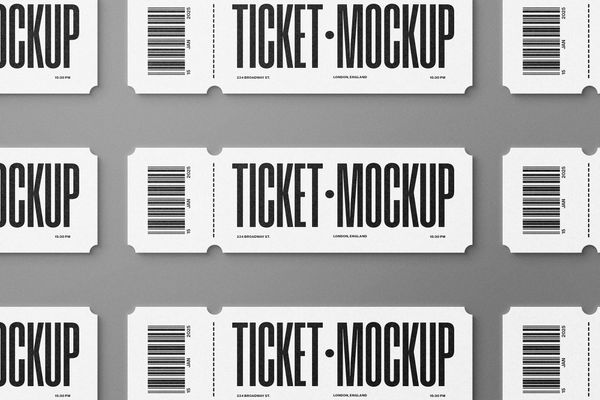 White Ticket Mockup
