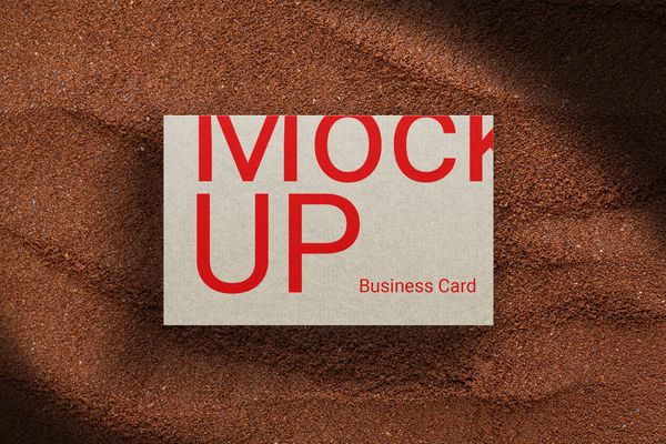 Business Card Mockup on Brown Sand Texture