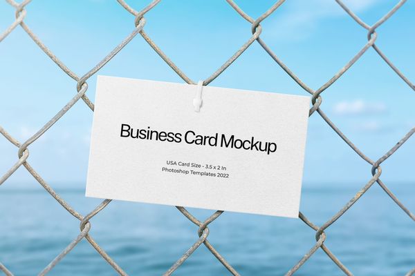 Business Card Mockup on Fence