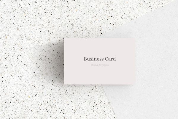 Business Card Mockup on Speckled Marble Background