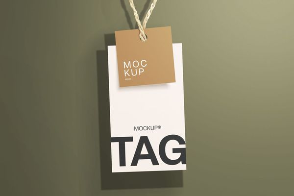 Clothing Double Tag Mockup