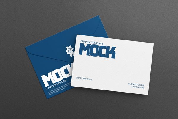 Post Card & Envelope Mockup