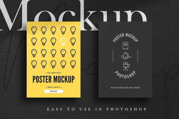 Creative Black Paper Poster Mockup