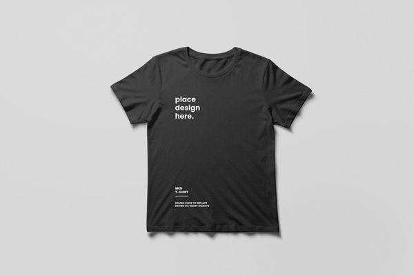 Flat Lay Black T-Shirt Mockup