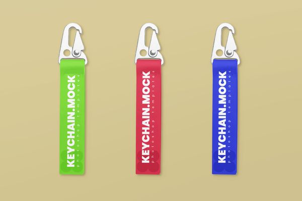 Three Keychain Mockup