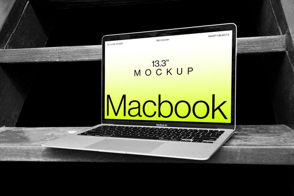 MacBook Air Mockup Dark Background