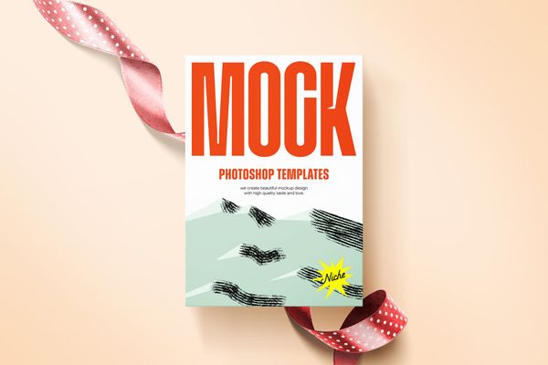 Paper Mockup with Ribbon