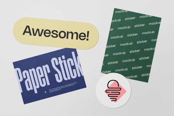 Paper Sticker Mockup