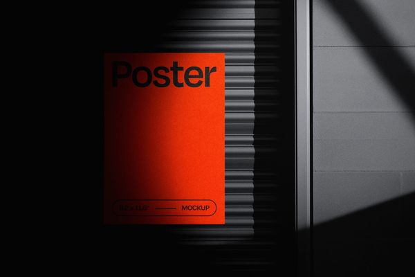Poster Mockup on Roll Door
