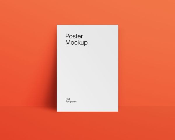 Poster Mockup with Bold Cinnabar Color