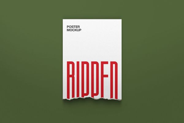 Ripped Poster Mockup