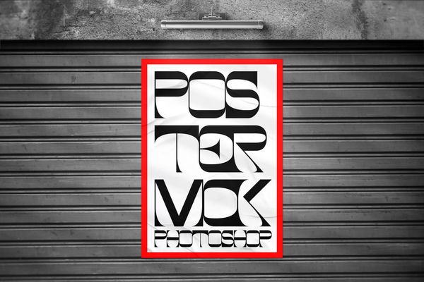 Urban Poster Mockup on Wall Background