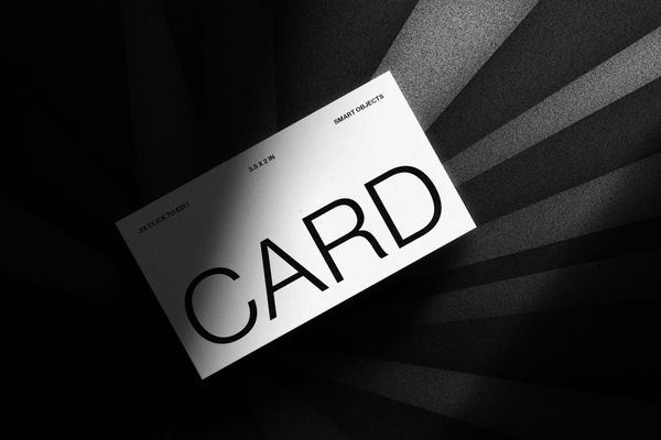 White Business Card Mockup on Dark Background
