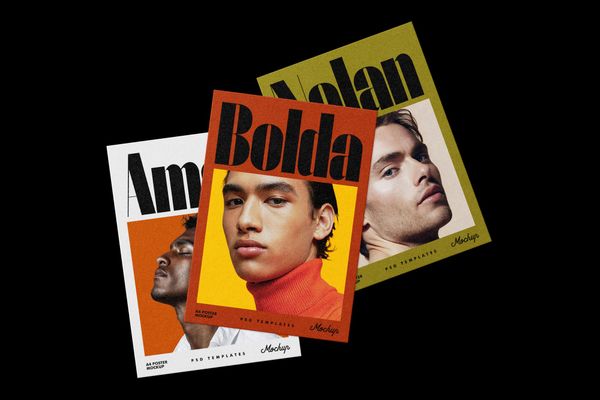 Three A4 Poster Mockup