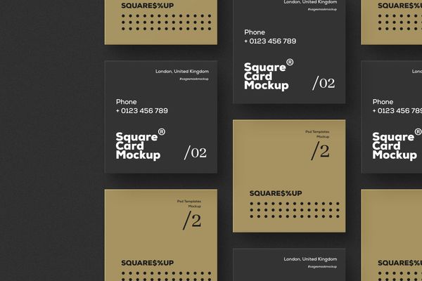 Black Square Card Mockup Scenes