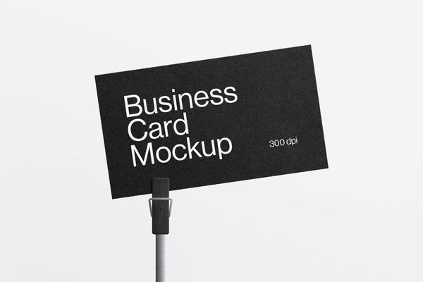 Minimal Business Card Mockup with Holder