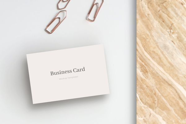 Business Card Mockup on White  Background