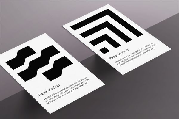 Realistic A4 Floating Paper Mockup