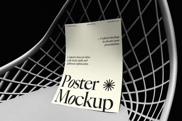 Realistic Poster Mockup On Chair