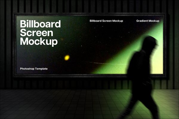 Realistic Billboard Screen Mockup