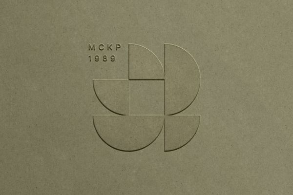 Modern Interlock Debossed Logo  Mockup
