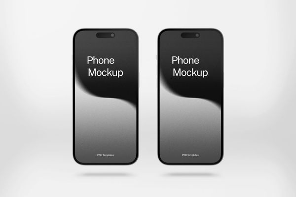 Dual Phone Mockup Front Side