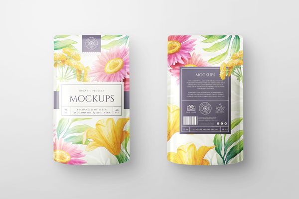 Front and Back Pouch Bag Mockup