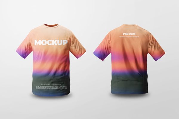 Front and Back Sports T-Shirt Mockup
